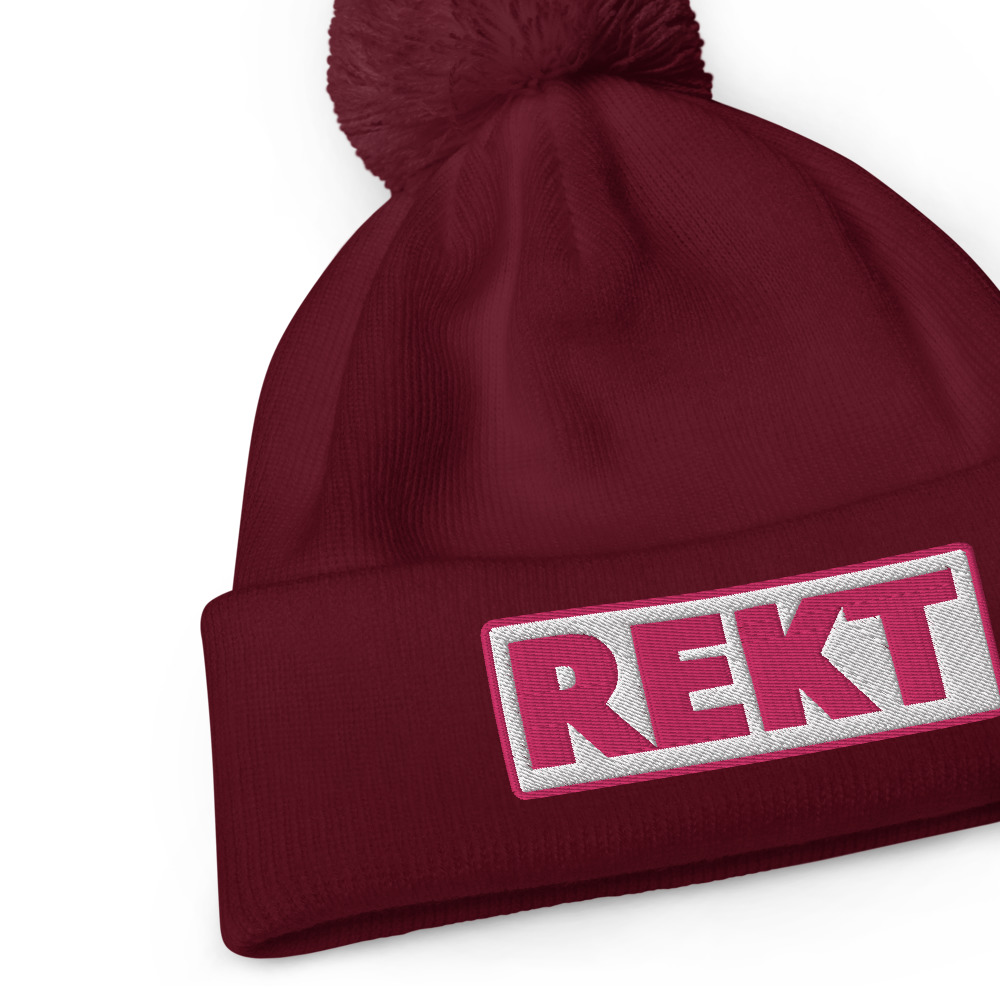 Bonnet à pompon REKT blanc