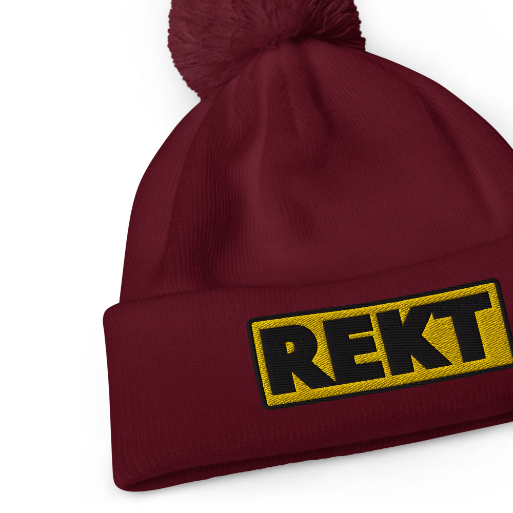 Bonnet à pompon REKT jaune – Image 3