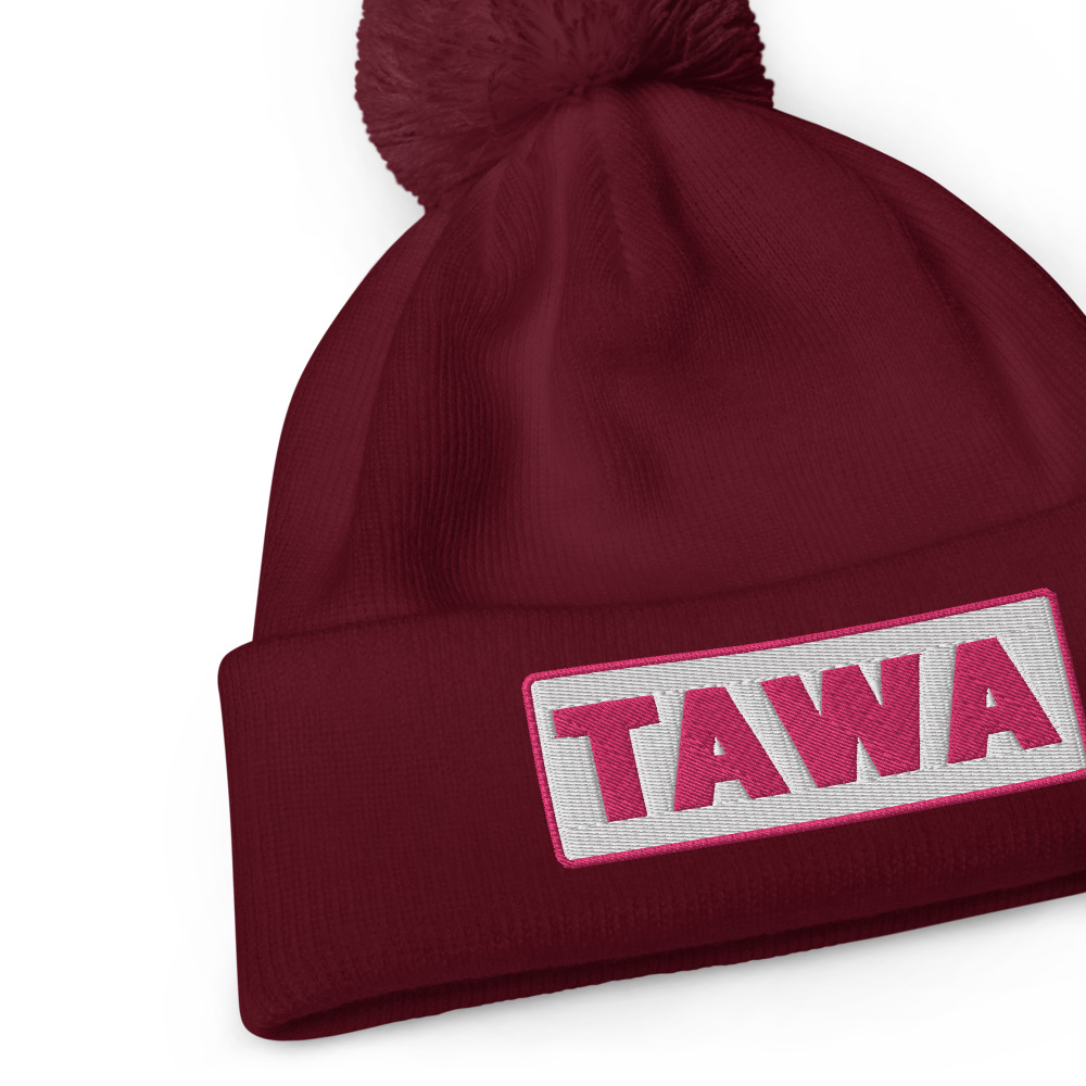 Bonnet à pompon TAWA blanc – Image 3