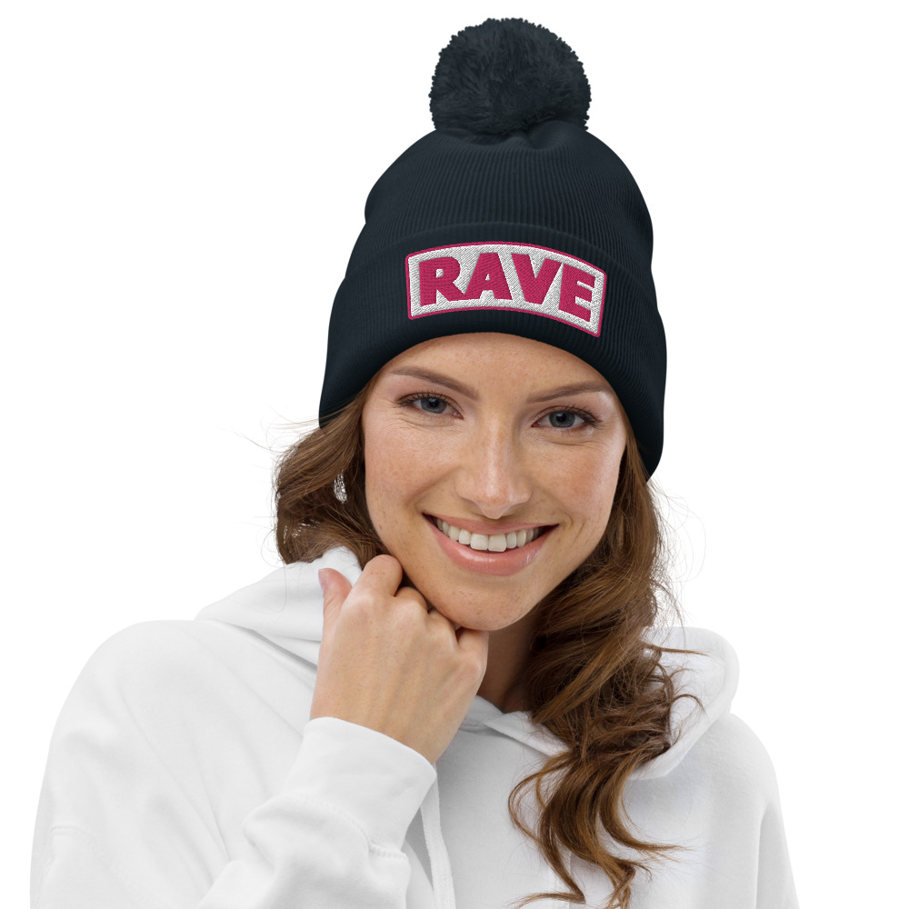 Bonnet à pompon RAVE blanc – Image 4