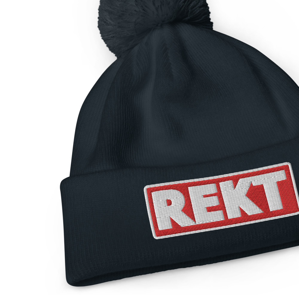Bonnet à pompon REKT rouge – Image 3