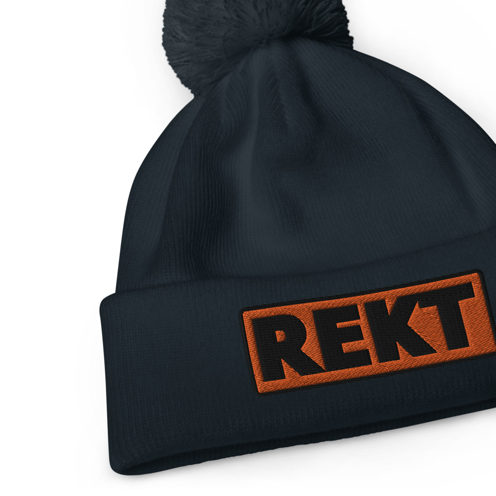 Bonnet à pompon REKT orange – Image 4