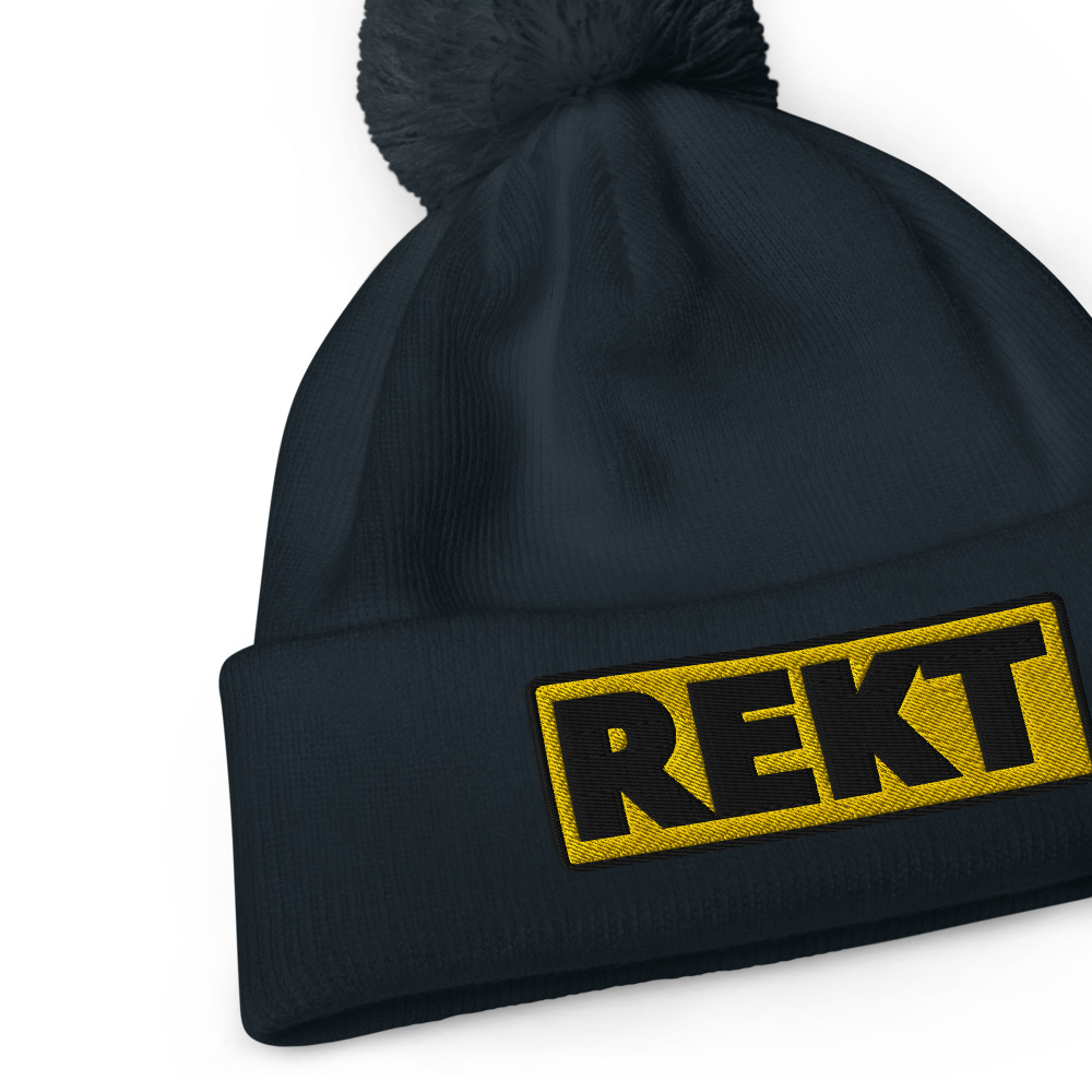 Bonnet à pompon REKT jaune – Image 4