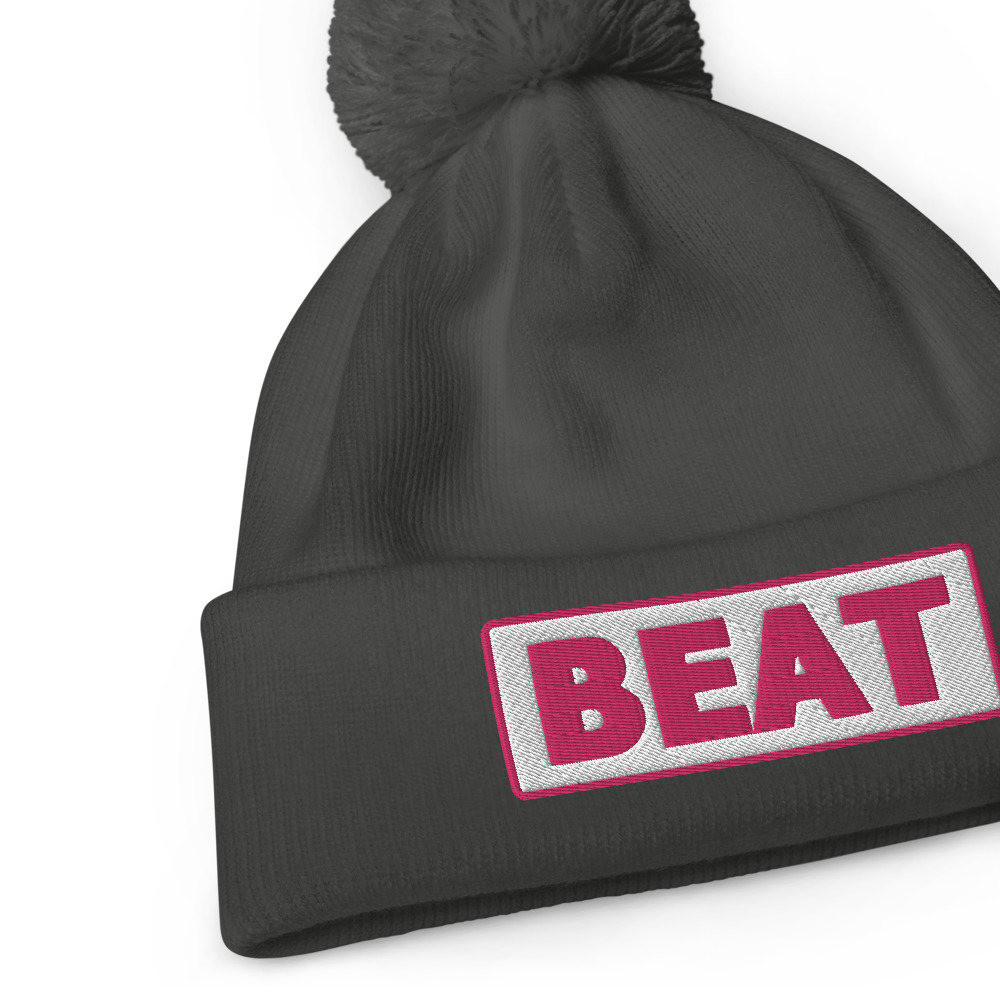 Bonnet à pompon BEAT blanc – Image 4