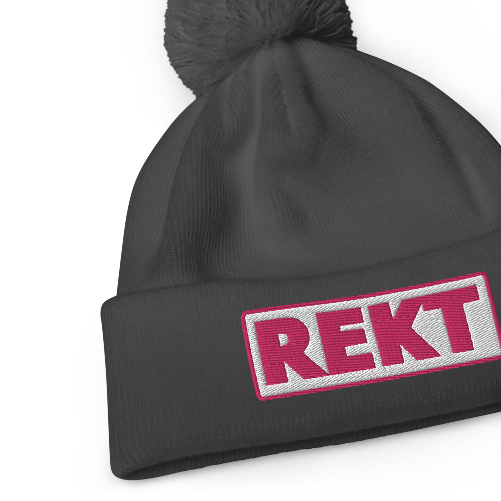 Bonnet à pompon REKT blanc – Image 4