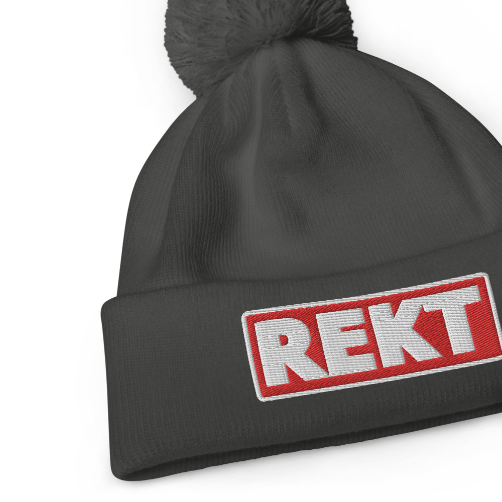 Bonnet à pompon REKT rouge – Image 4