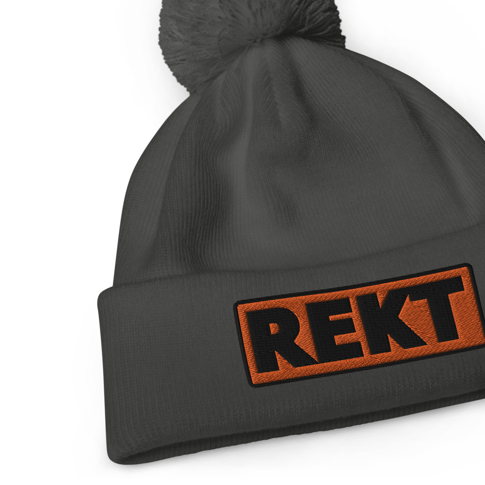 Bonnet à pompon REKT orange – Image 5