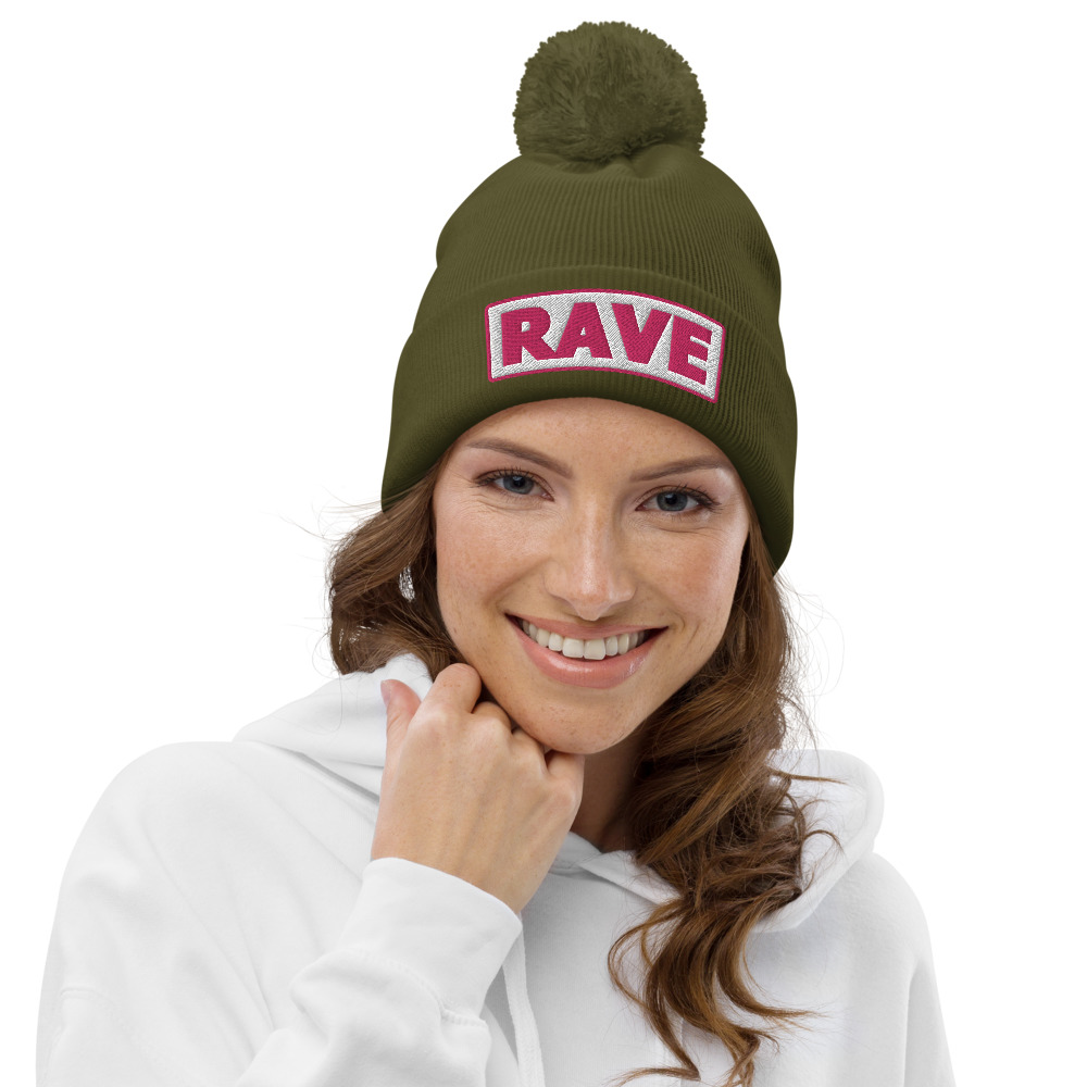 Bonnet à pompon RAVE blanc