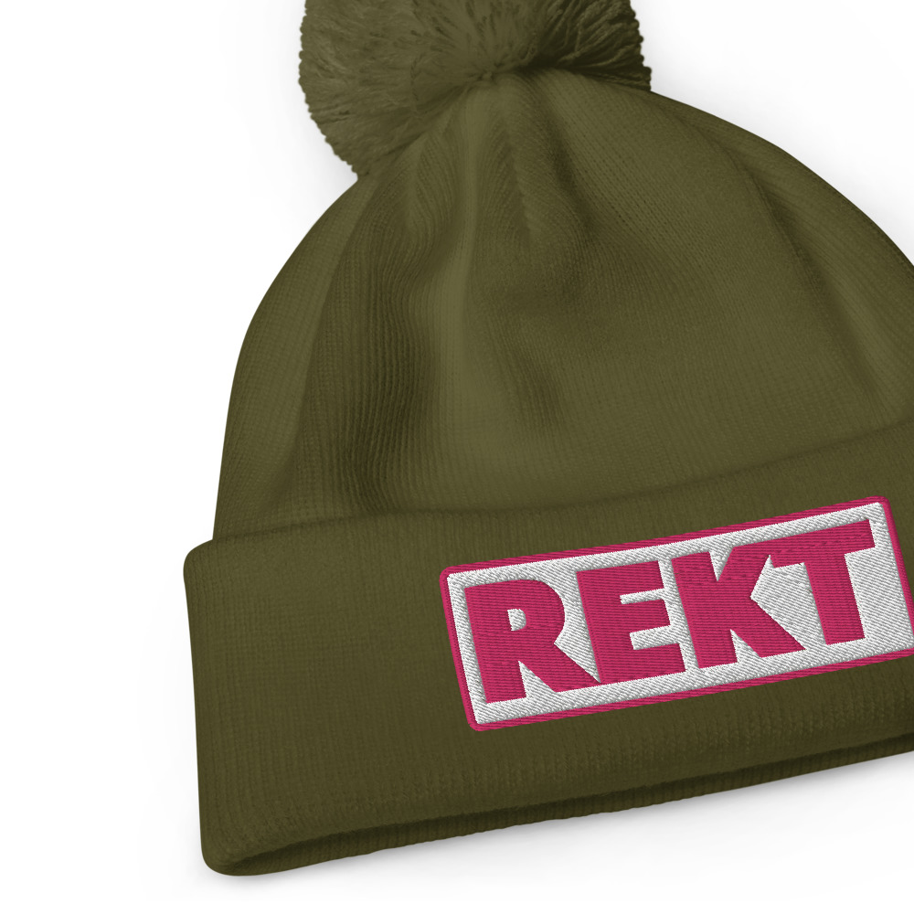 Bonnet à pompon REKT blanc – Image 5
