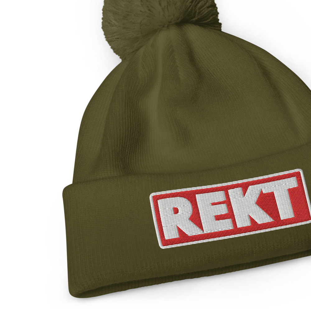 Bonnet à pompon REKT rouge – Image 5