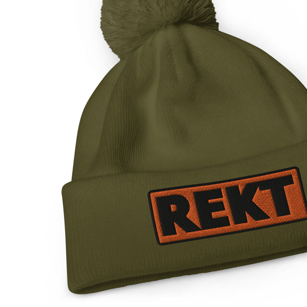 Bonnet à pompon REKT orange – Image 6