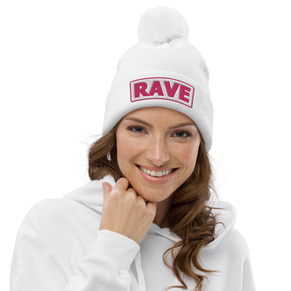 Bonnet à pompon RAVE blanc – Image 6