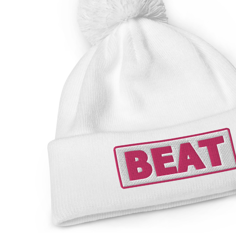Bonnet à pompon BEAT blanc – Image 6