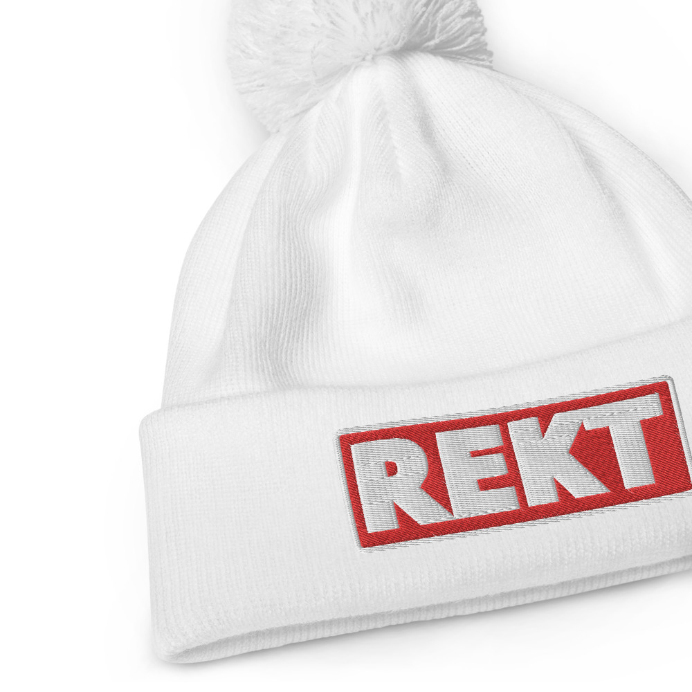 Bonnet à pompon REKT rouge – Image 6