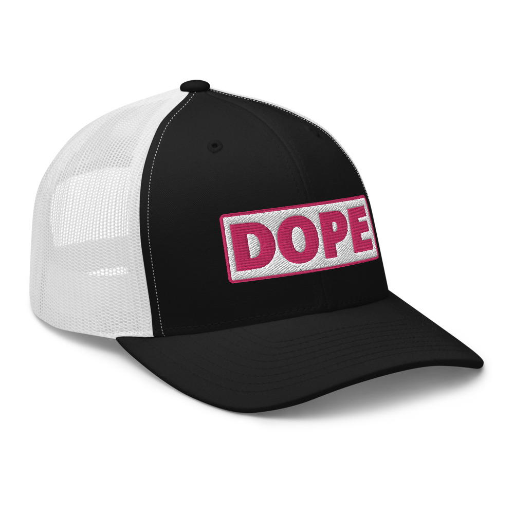 Casquette Trucker DOPE blanc – Image 3