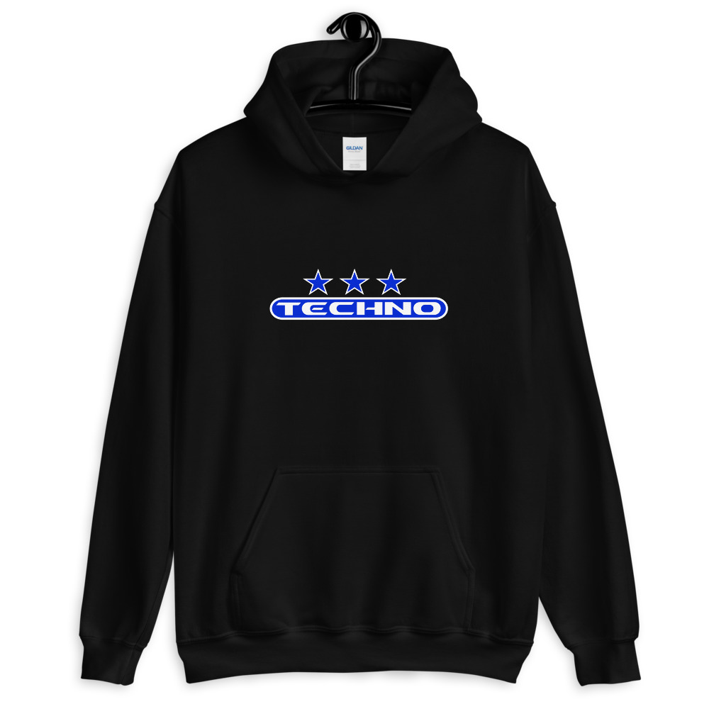 Sweat à capuche techno 7 bleu
