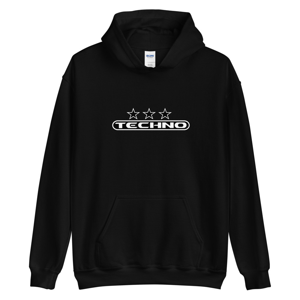 Sweat à capuche techno 7 noir – Image 2