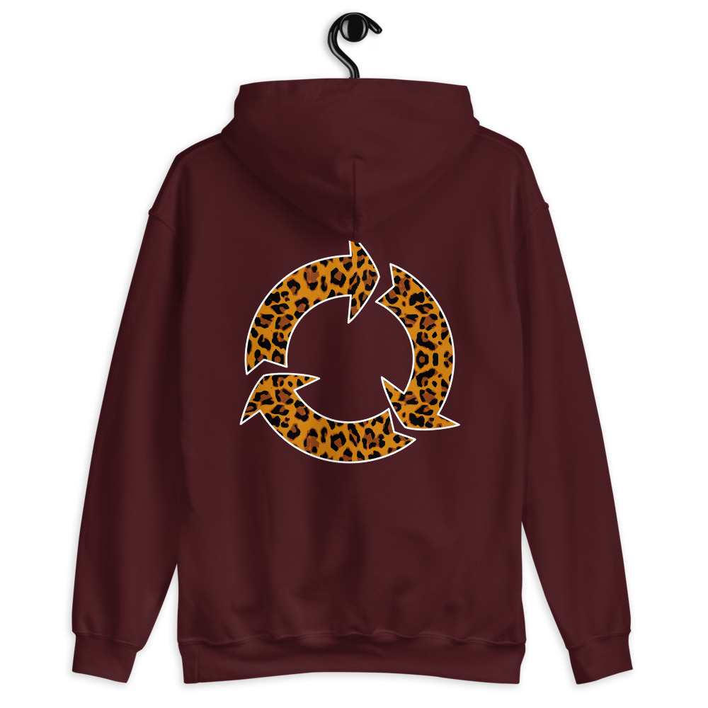 Sweat à capuche léopard imprimé au dos